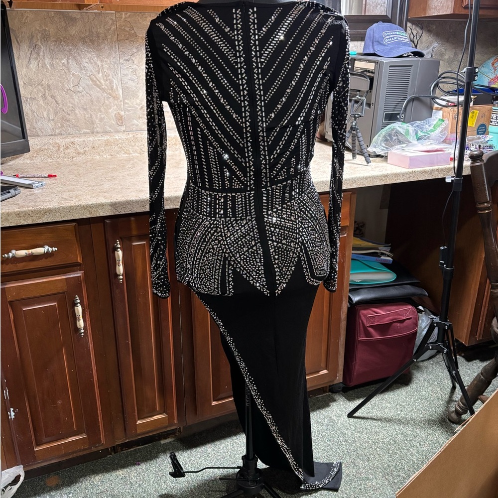 Elegant Black and Silver Women's Dress